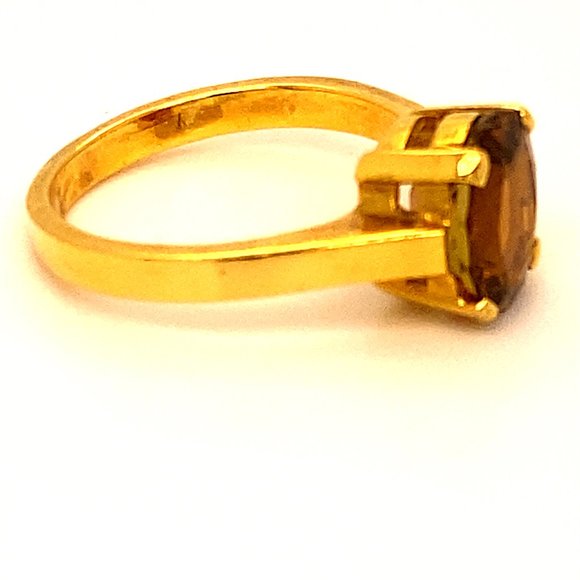 Orange Tourmaline 3.22ct Solid 18K Yellow GoldRing - Picture 4 of 8